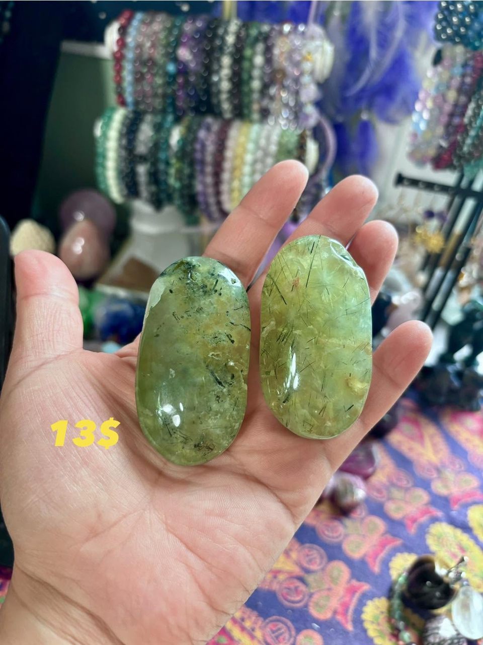 Prehnite palm stones — Luna's Treasure